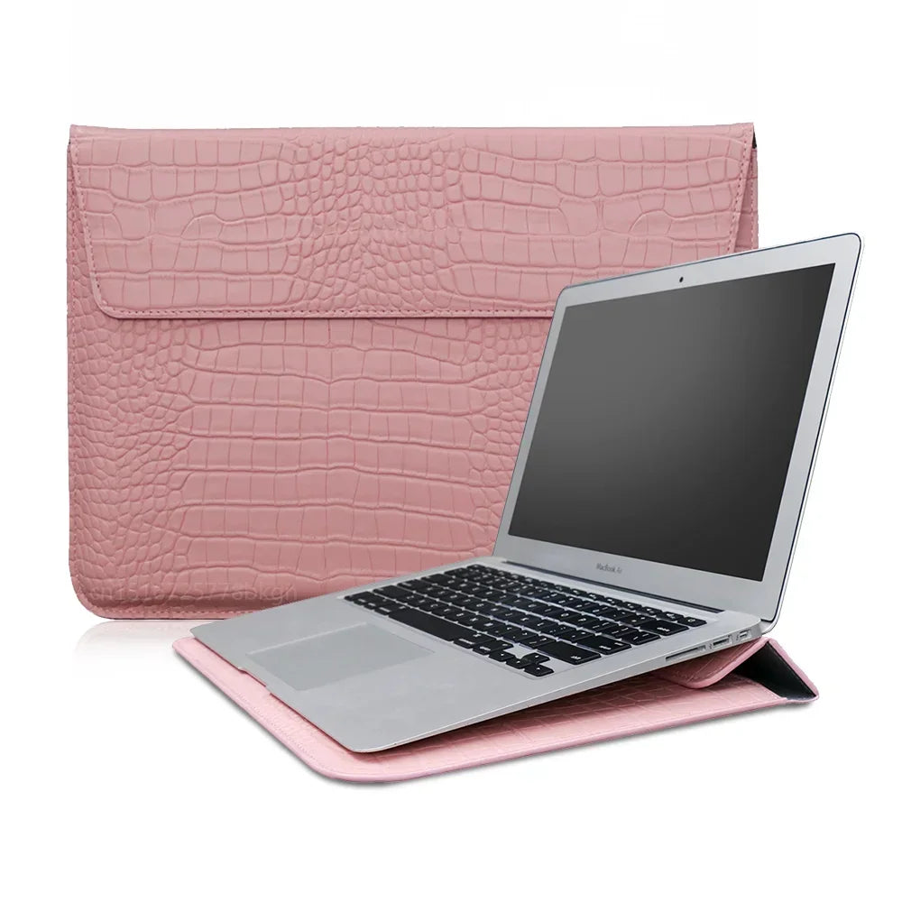 Pochette Ordinateur en Cuir Crocodile