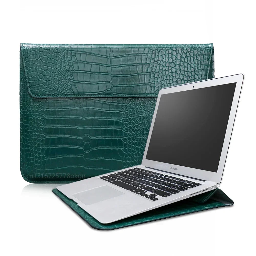 Pochette Ordinateur en Cuir Crocodile