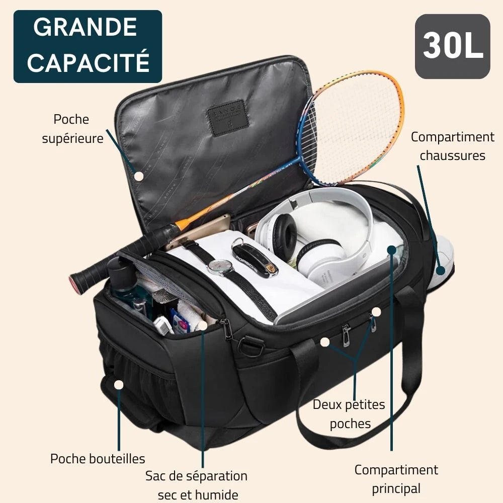 JSHAHA Sac De Sport Avec Poche Humide Et Compartiment Chaussures - Sac De Voyage Homme Et Femme